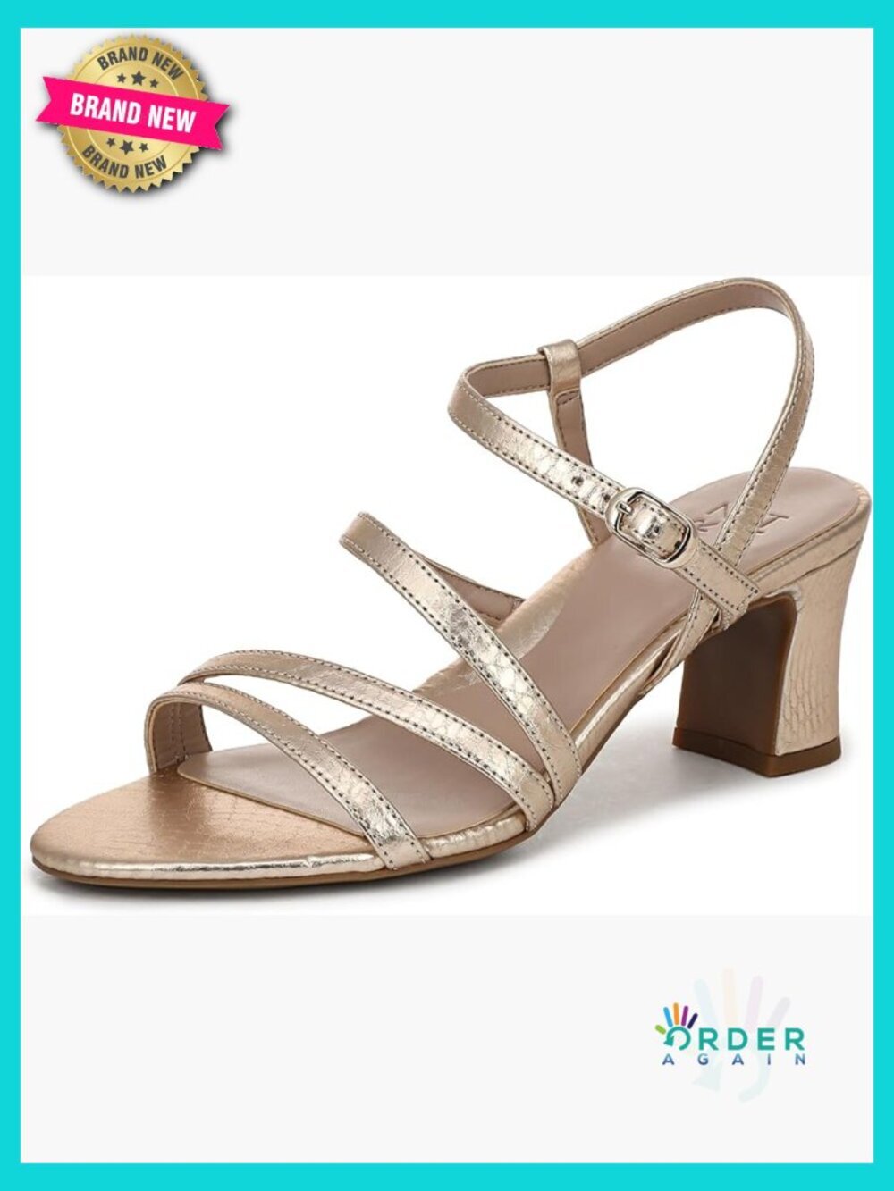 Strappy Heeled Sandals Slingback Block Heel Adjustable Buckle Casual Dressy